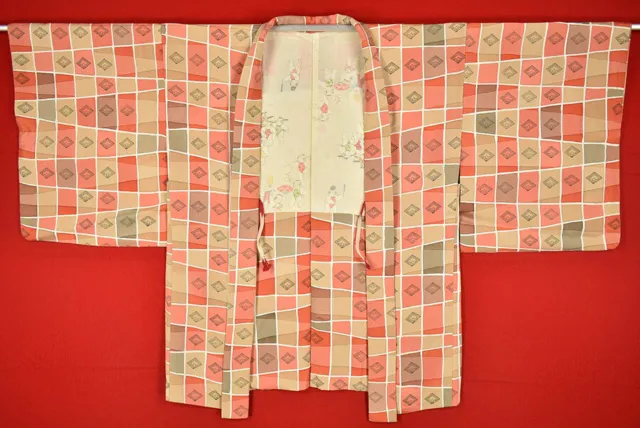 Vintage Japanese Kimono Silk Antique BORO HAORI Kusakizome Dyed/A619/545