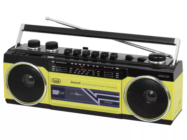 Radio Registratore cn CASSETTA TREVI RR 501BT Giallo Bluetooth Stereo USB SD MP3