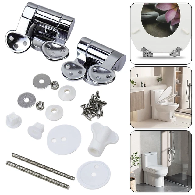 1 Pair Toilet Seat Hinge, Toilet Seat Hinge Fixings, Toilet Seat Fixing Toilet Seat Fixing Part Top Fixing Universal Fixing Bolt Expansion