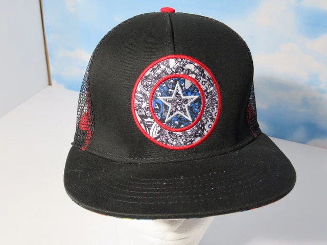 Marvel Comics Captain America Logo Mesh Baseball Cap Hat Snapback EUC