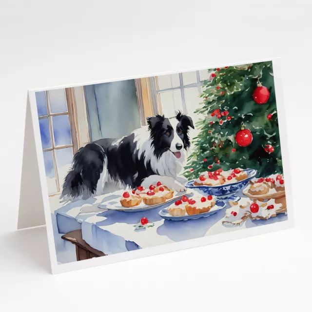 Border Collie Christmas Cookies Cards Envelopes Pack of 8 DAC3741GCA7P