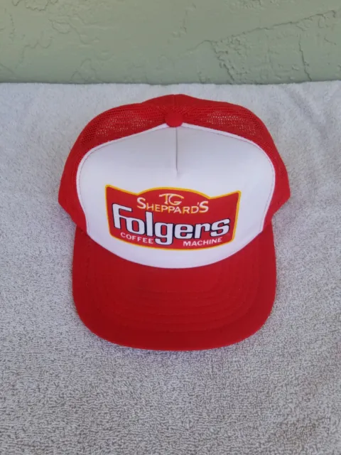Vintage Yupoong TG Sheppard's Racing Folgers Coffee Machine Cap / Hat