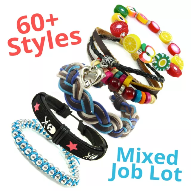 Wholesale Job Lot Bracelets Kids Jewellery Party Bag Fillers Bulk Mixed Boy Girl