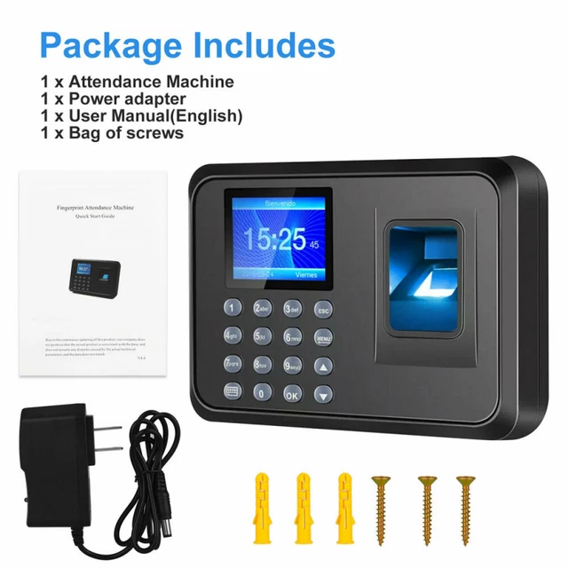 BIOMETRIC FINGERPRINT SIGN-IN and Attendance Machine Employee Punch ...