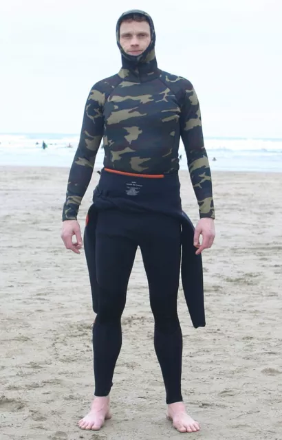 2mm Neo Camo thermal hooded rash vest - ALL SIZES AVAIL For all watersports