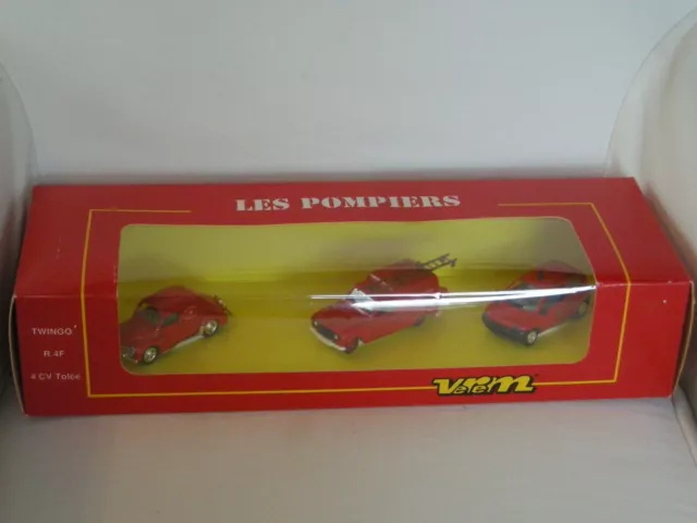 Coffret Pompiers Renault - 4Cv Tolee - R 4F4 -  Twingo - Verem 1/43