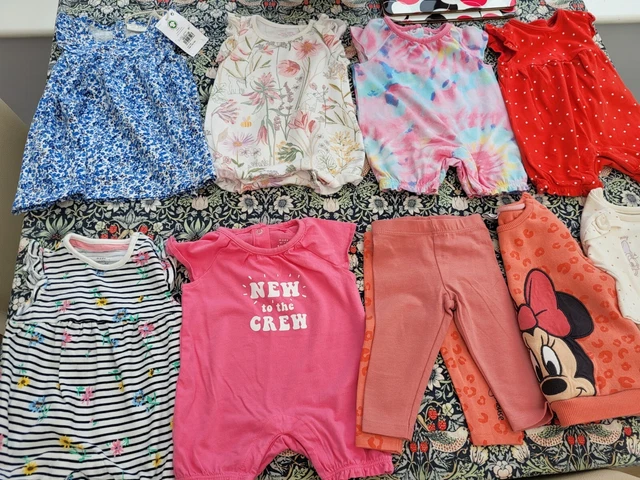 Baby girl up to 1 month tops leggings sleepsuit romper Dress  bundle Next F&F TU