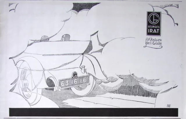 1924 Georges Irat The Elite Car Press Advertisement