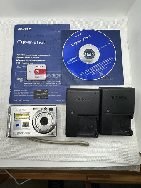 Sony CyberShot DSC-W90 Digital Camera 8.1MP Tested w/ EXTRAS! see descrip.