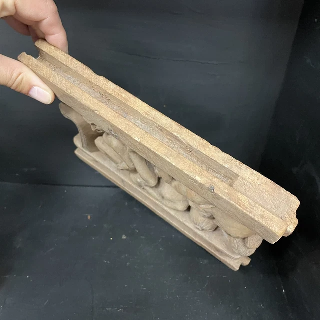 Panneau Mural Sculpté En Bois – Scène érotique Kamasutra – Années 50