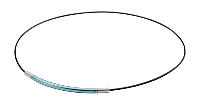 Collar Phiten RAKUWA Cuello Alambre EXTREMO Redondo Azul/Plata 40cm