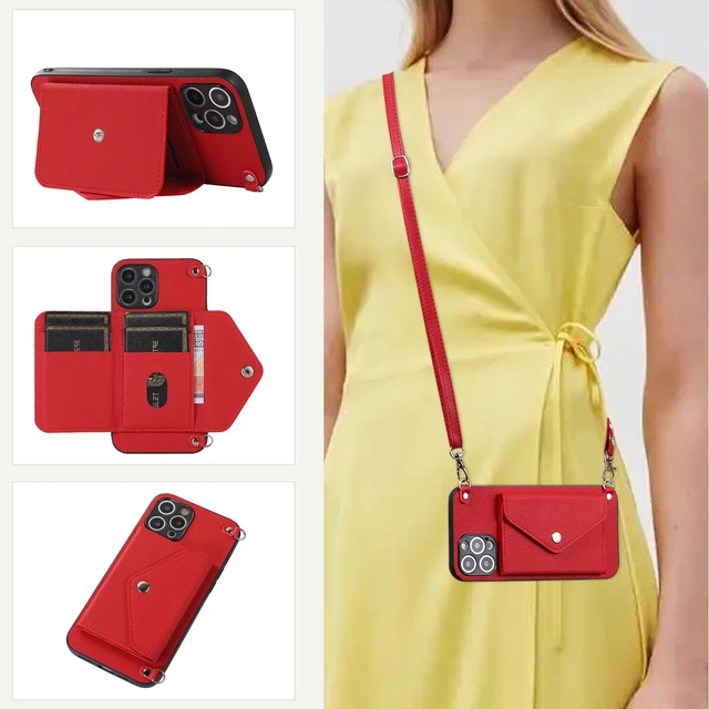 For iPhone Samsung Crossbody Wallet Card Bag Stand Fashion Women Girl Phone Case