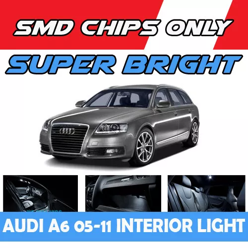 18x AUDI A6 C6 Estate Avant White LED Interior Kit Light Bulb Canbus Error Free