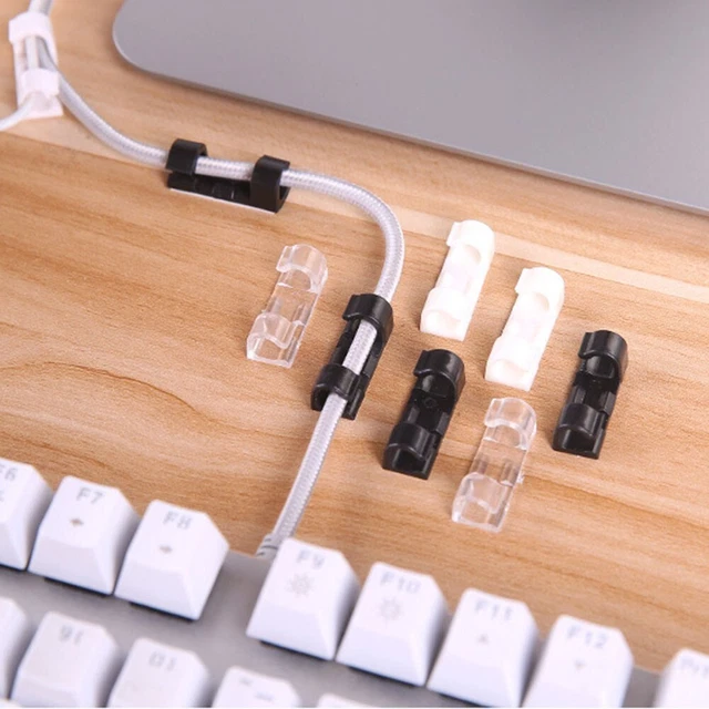 Clip per cavi pratiche autoadesive trasparenti/nero/bianco casa supporto filo