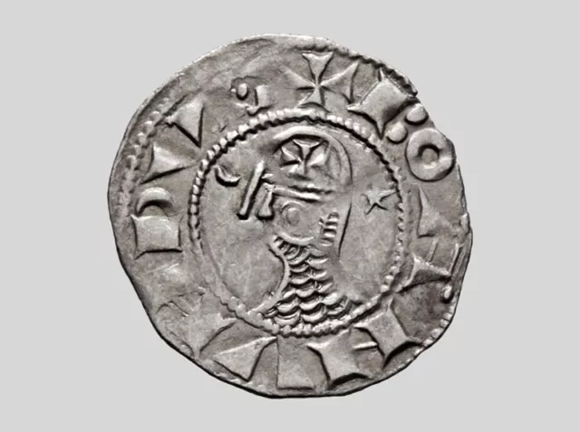 Crusaders (1163-1188 AD) Bohemond AR Denier. Antioch Mint #CR 12324