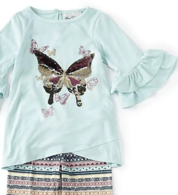 Rare Editions Little Girl's Flip-Sequin Butterfly Motif Tunic & Legging Set-6 2