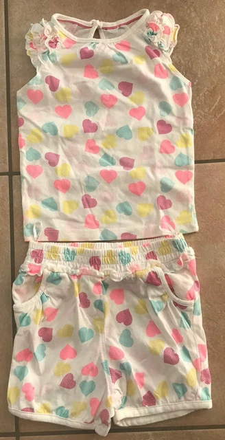 completo Estivo Femmina 9/12 Mesi Tuta Estiva Femmina A Cuori