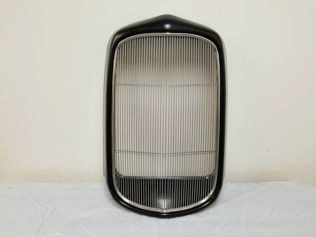 1932 Ford Full Height Smooth Grill Shell Kit – Steel Shell, Stainless Insert, Aluminum Radiator W/ Fan & Shroud