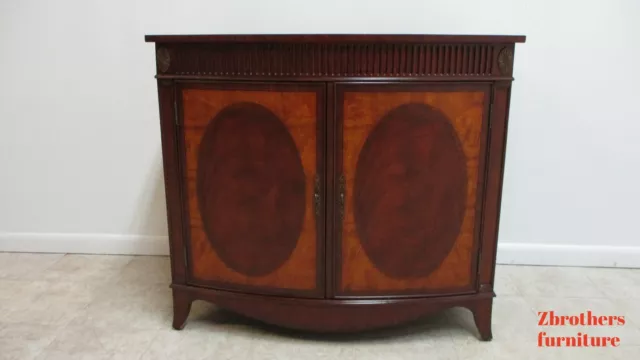 Ethan Allen Easton Sideboard Server Buffet Console Marquetry Mahogany Bar B