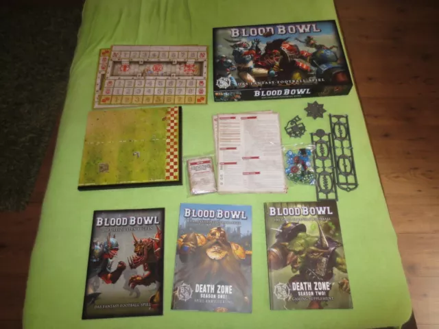 Blood Bowl Fantasy Football Spiel dt OHNE FIGUREN + Death Zone 1 dt und 2 eng