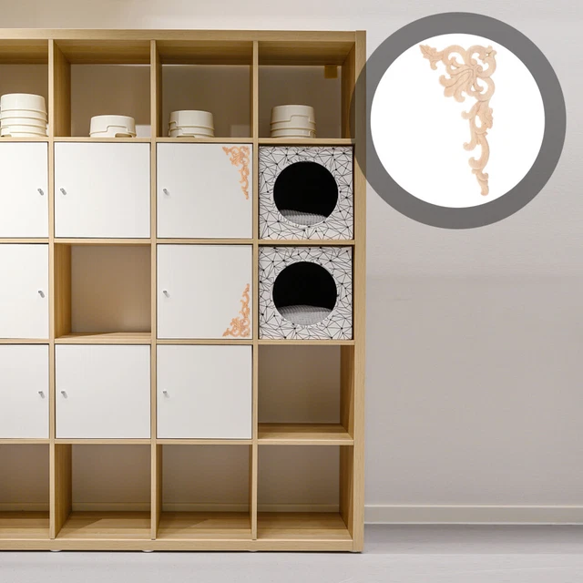 4 piezas Aplicación Onlay Mueble Aplicación Marco De Madera De Madera Año