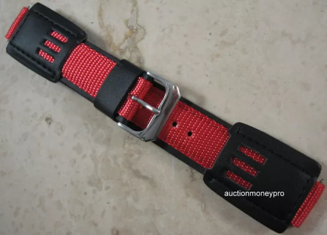 16mm Mens Speidel Red Watch Band Universal fit: LED,Digital Sport,Military, etc 2