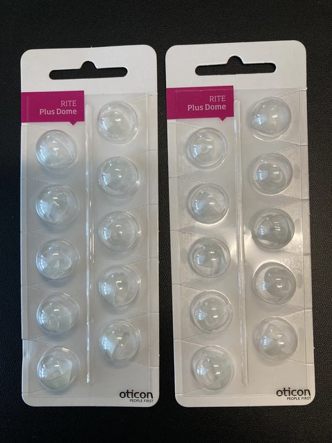 2 paquetes de cúpulas Oticon RITE Plus (cúpulas de tulipán) - 20 cúpulas en total
