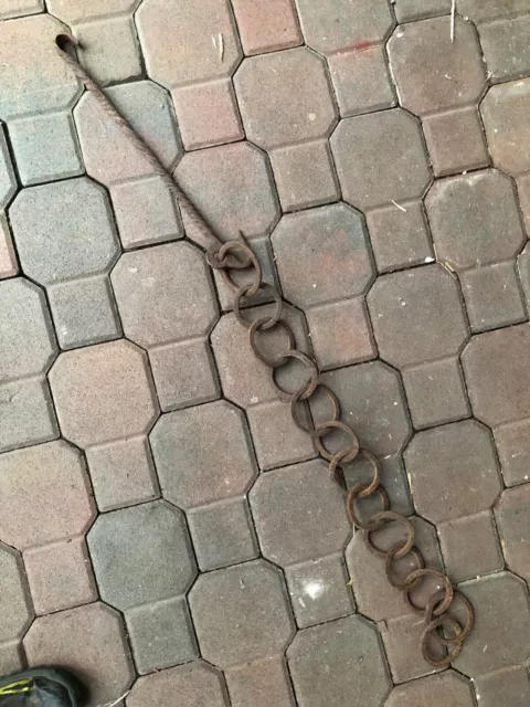 Antica CATENA da CAMINO in FERRO BATTUTO epoca '800
