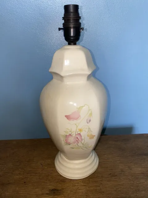 Beautiful ￼Vintage Hand Painted Table Lamp Ceramic Vase