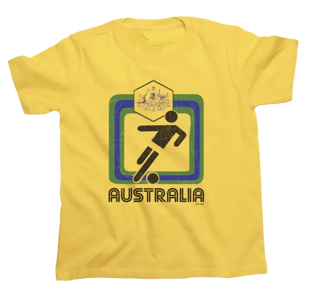 AUSTRALIA Football T-Shirt Organic RETRO Square 2022 Adults kids World Cup Kit