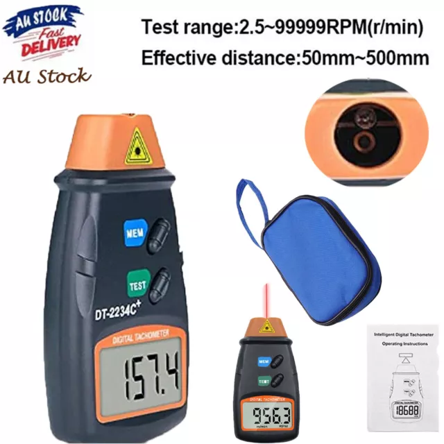 2.5RPM-99 Digital Infrared Tachometer Laser Non-contact Speed Meter 999RPM