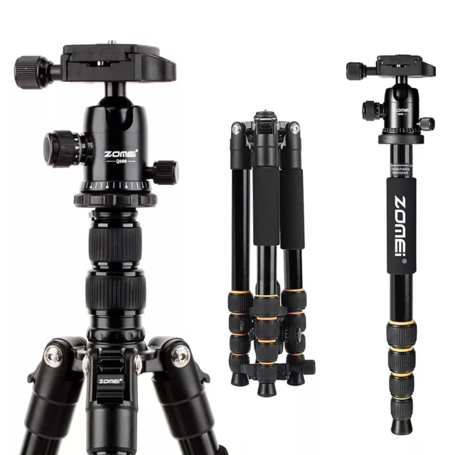 ZOMEI Q666 Portable Professional Tripod Monopod&Ball Head Travel for DSLR Camera