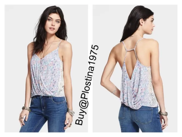 Free People Miles Away' Crocheted Inset Drape Tank  Size: M    #A180