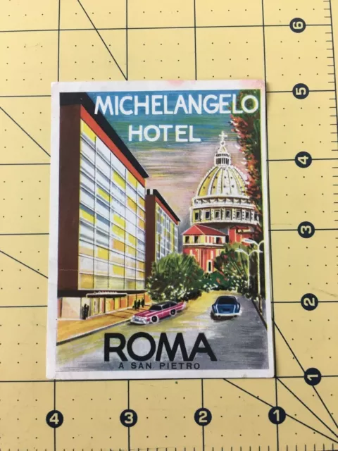 Michelangelo Hotel Roma Rome A San Pietro Italy baggage sticker