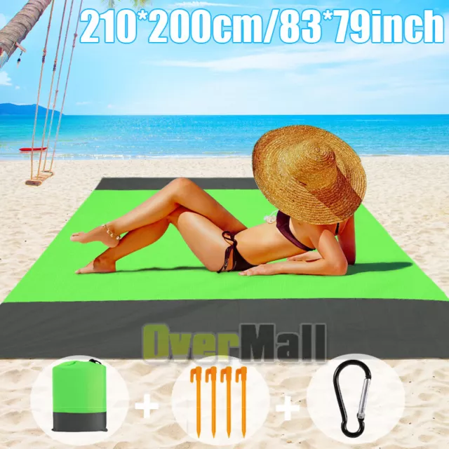 83x79 Inch Sand Free Beach Mat Outdoor Picnic Blanket Rug Sandless Mattress Pad
