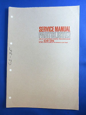 Akai CS-35 CS-35D Cassette Service Manual *Original* 