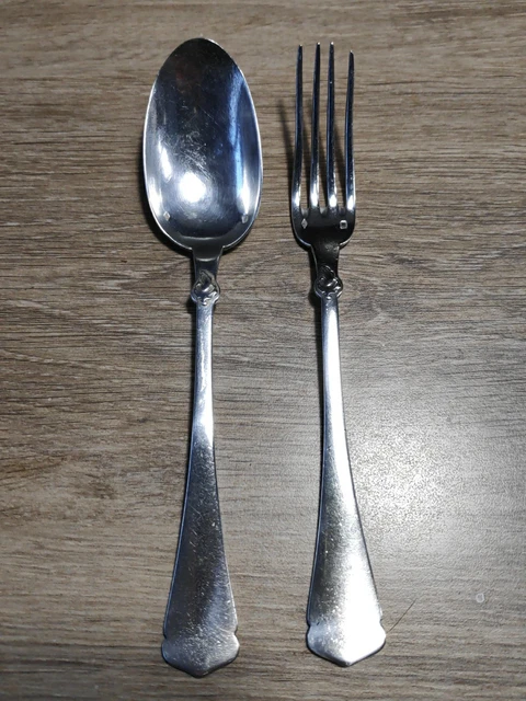 Lot De 4 Grands Couverts Art Déco En Argent Massif - Orfèvre BE - 320g