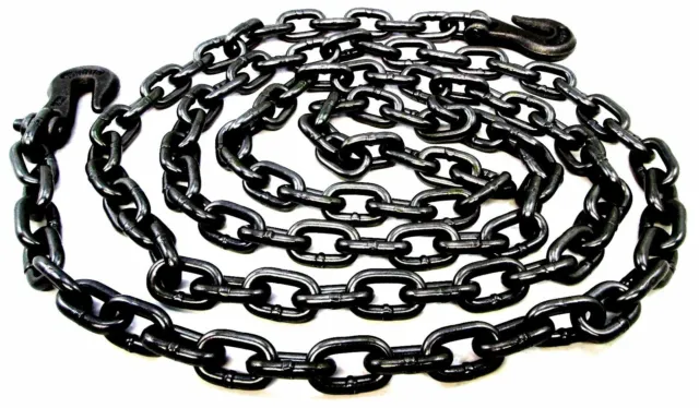 Heavy Duty 14ft Recovery Tow Towing Utility Farm Drag 5/16" Chain with Hooks 2