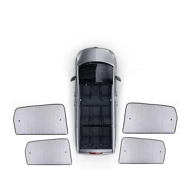 thumbnail image 2 of Fuel Lagoon Deluxe Thermal Window Screens For Mercedes Vito Camper Van – 6pcs Silver Blinds W447 2 of 6