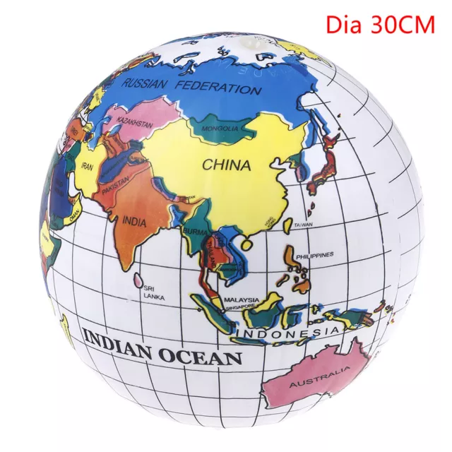 30CM World Globe Education Geography Toy Map Inflatable   Balloon Beach B_xi