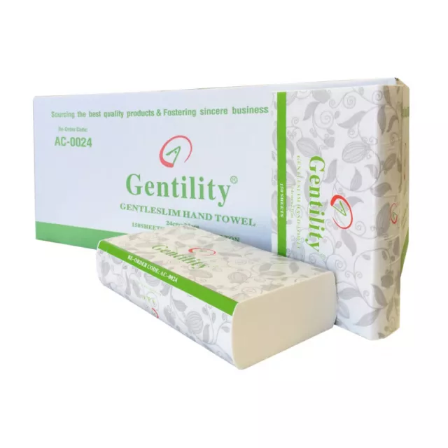 Gentility Ultraslim Hand Paper Towel TAD Interleave 23x24cm, 2400 Sheets