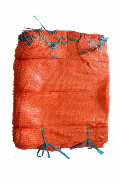 100 Orange Net Sacks 60cm x 100cm Mesh Woven Bags Kindling Logs Onions