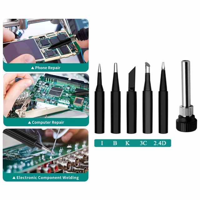 Versatile set punte per saldatura 900 mt per Hakko 936 937 938 confezione da 6