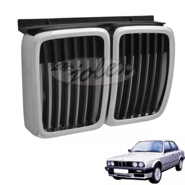 Kühlergitter Kühlergrill Niere schwarz-chrom Grill Mitte für BMW 3er E30 82-94