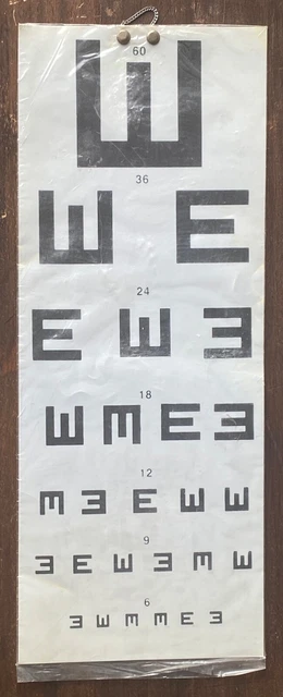 New 18" x 7" Eye Test Wall Eye Chart