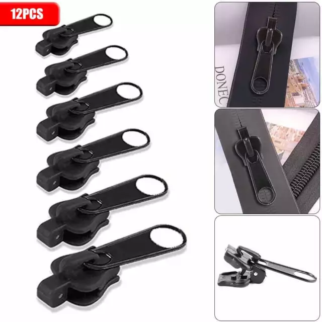 12 Stück ZipperFix Easy Reparatur Set Zipper Reißverschluss Universal 3 Größen