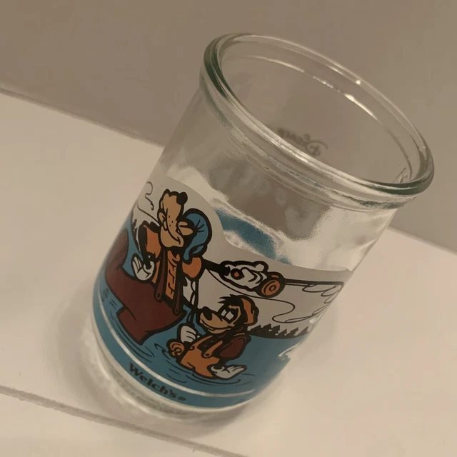 WELCH'S JELLY JAR Glass Disney "A Goofy Movie" Father & Son Time 5 9.