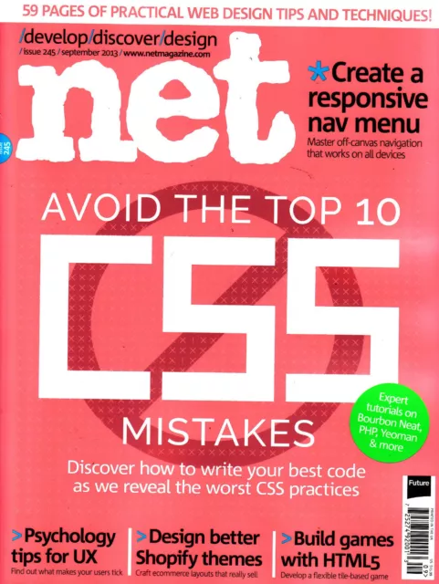 .NET Magazine September 2013 TOP 10 CSS MISTAKES Responsive nav menu SHOPIFY New