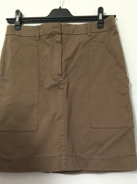 Jupe Midi Mango En Lin Beige Taupe - Taille 38 (M) - Occasion Très Bon État