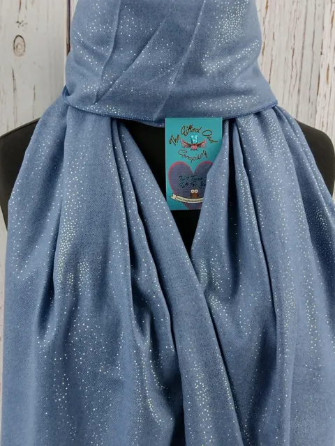 Women's Midnight Sky Scarf Blue Or Grey Gift Box Option Personalised Gift Card